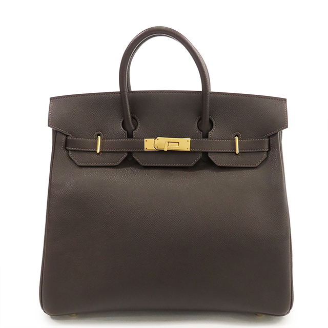 エルメス　オータクロア32 HERMES エルメス オータクロア32 ハンドバッグ ボックスカーフ ダーク