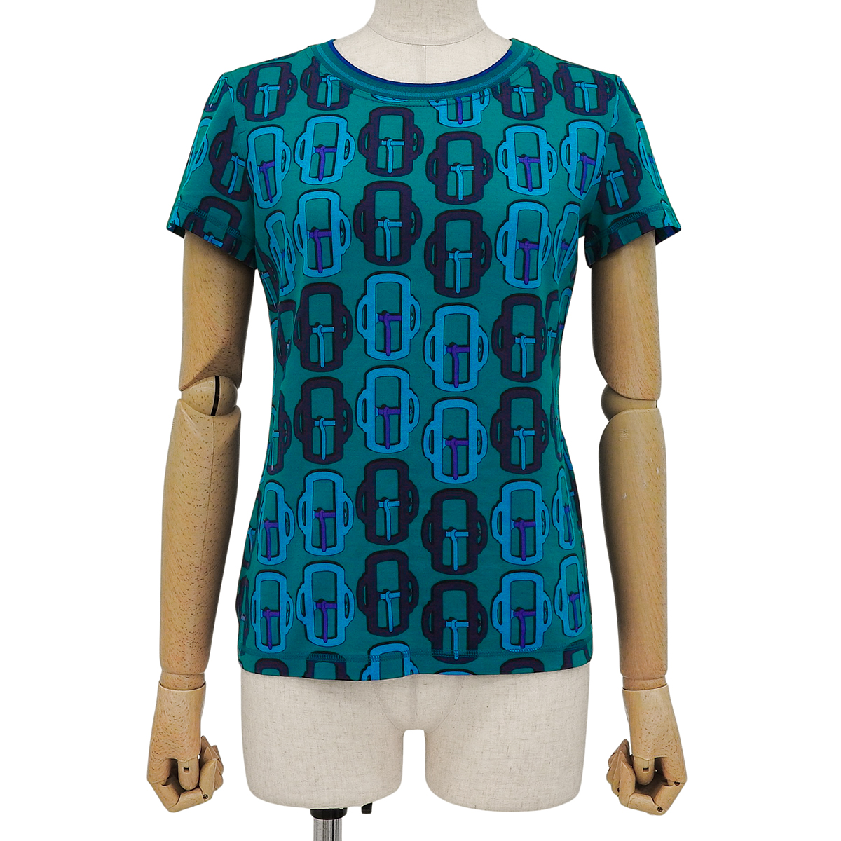 HERMÈS プリント柄 半袖Tシャツ SM 総柄 半袖Tシャツ