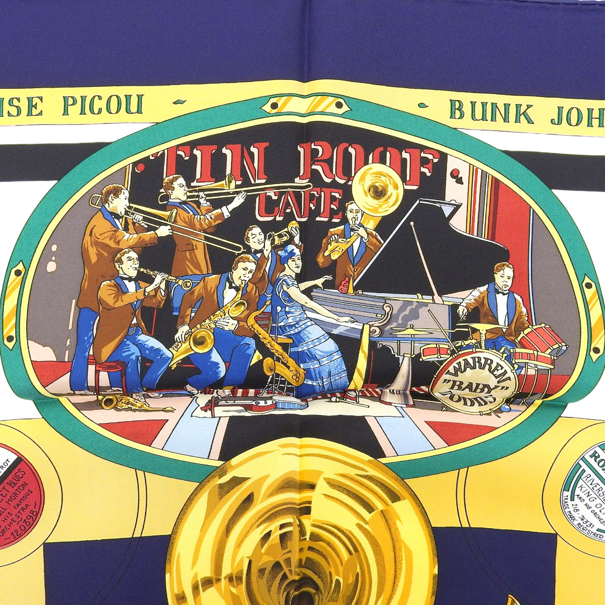 「ザオリジナルニューオリンズクレオールジャズ】 エルメス　カレ90 未使用品 THE ORIGINAL NEW ORLEANS CREOLE JAZZ ニューオリンズ クレオール